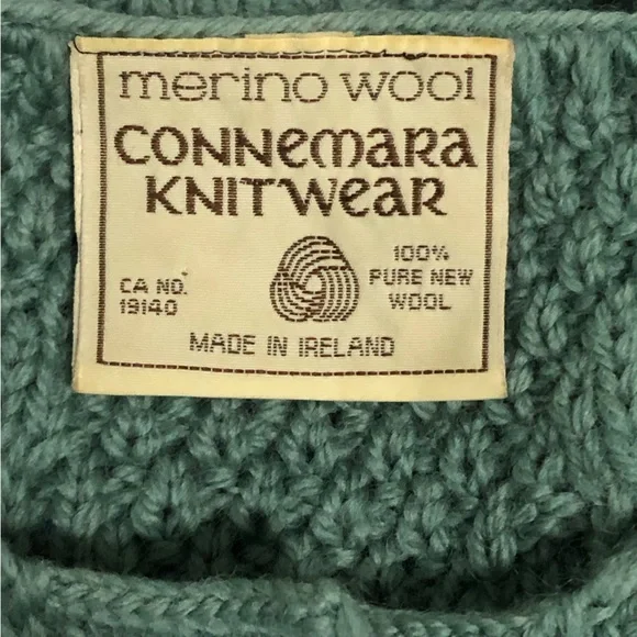 Connemara Cable Knit Pure New Merino Wool Cardigan Sweater Ireland - Picture 6 of 7